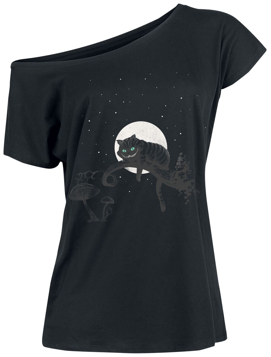 Levně Alenka v říši divů Chesire Cat Crazy Nights Dámské tričko černá
