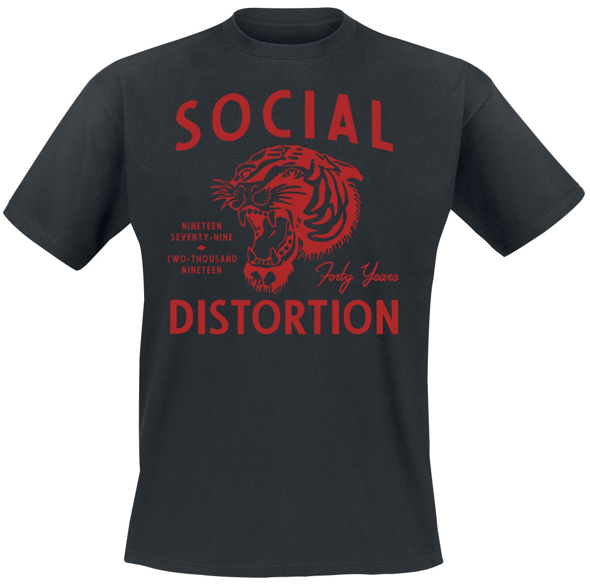Levně Social Distortion Forty Years Tiger Tričko černá