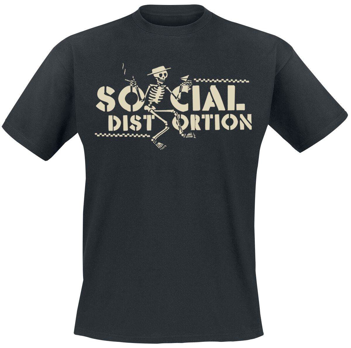 Image of T-Shirt di Social Distortion - Checkered Skellie - S a XXL - Uomo - nero