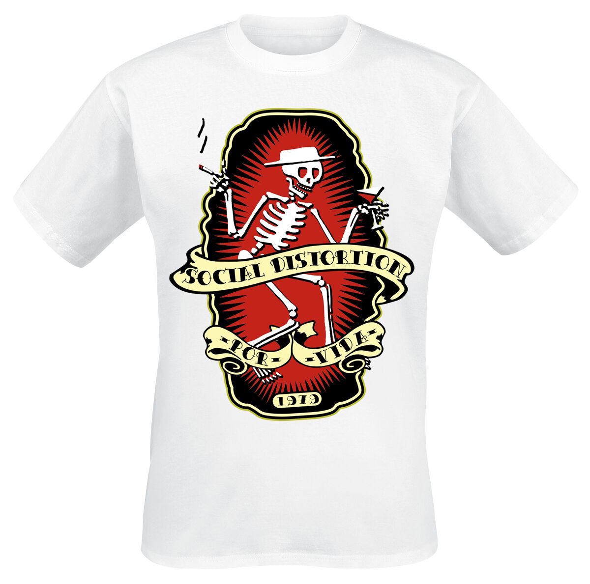 Social Distortion T-Shirt - Por Vida - S bis 3XL - für Männer - Größe XXL - weiß  - Lizenziertes Merchandise!