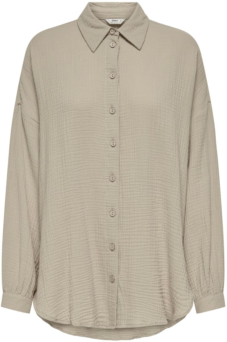 Image of Camicia Maniche Lunghe di Only - Onlthyra Oversized Shirt NOOS - XS a XL - Donna - beige