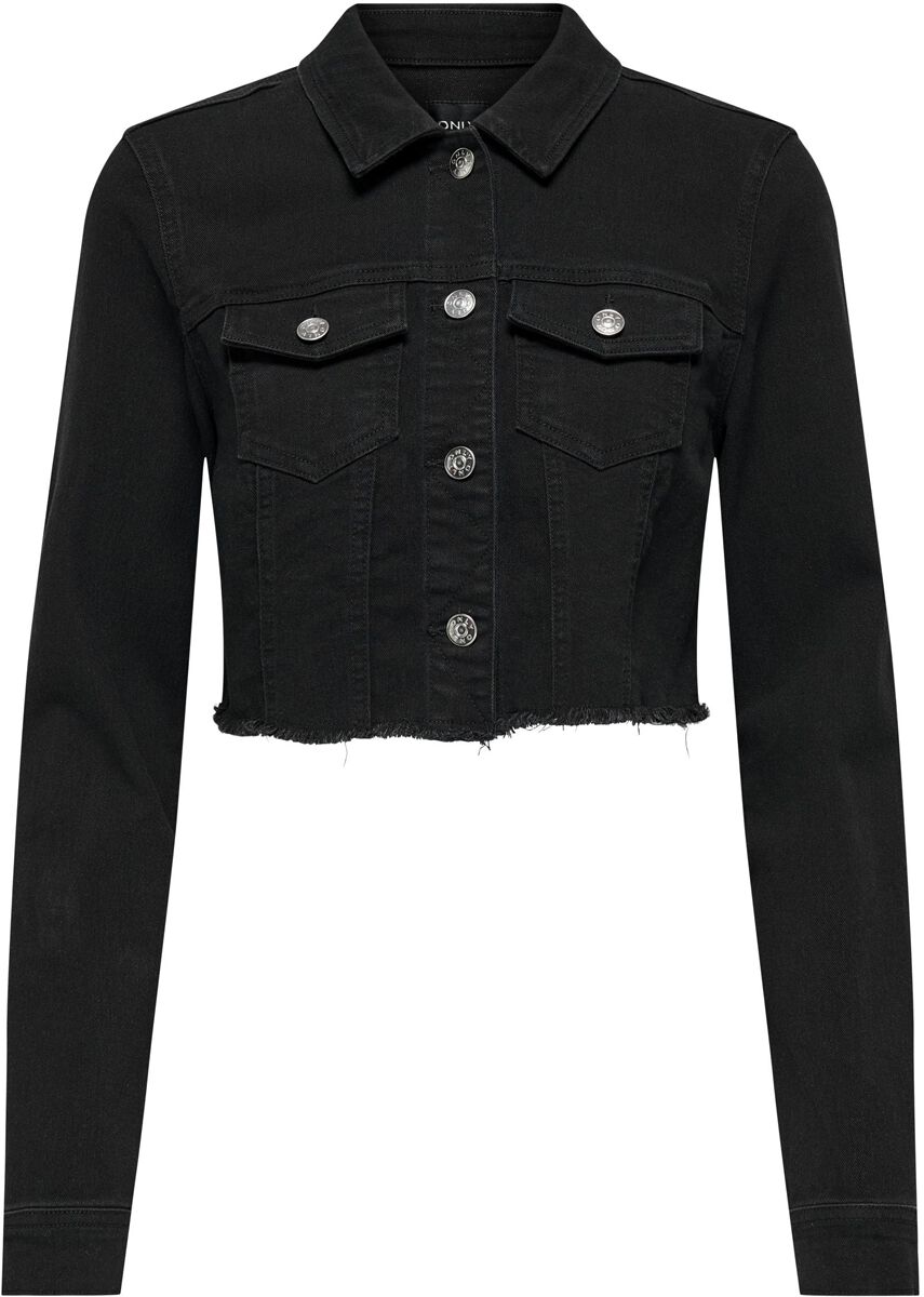 Image of Giubbetto di jeans di Only - Onlwonder LS Cropped DNM Jacket NOOS - XS a XL - Donna - nero