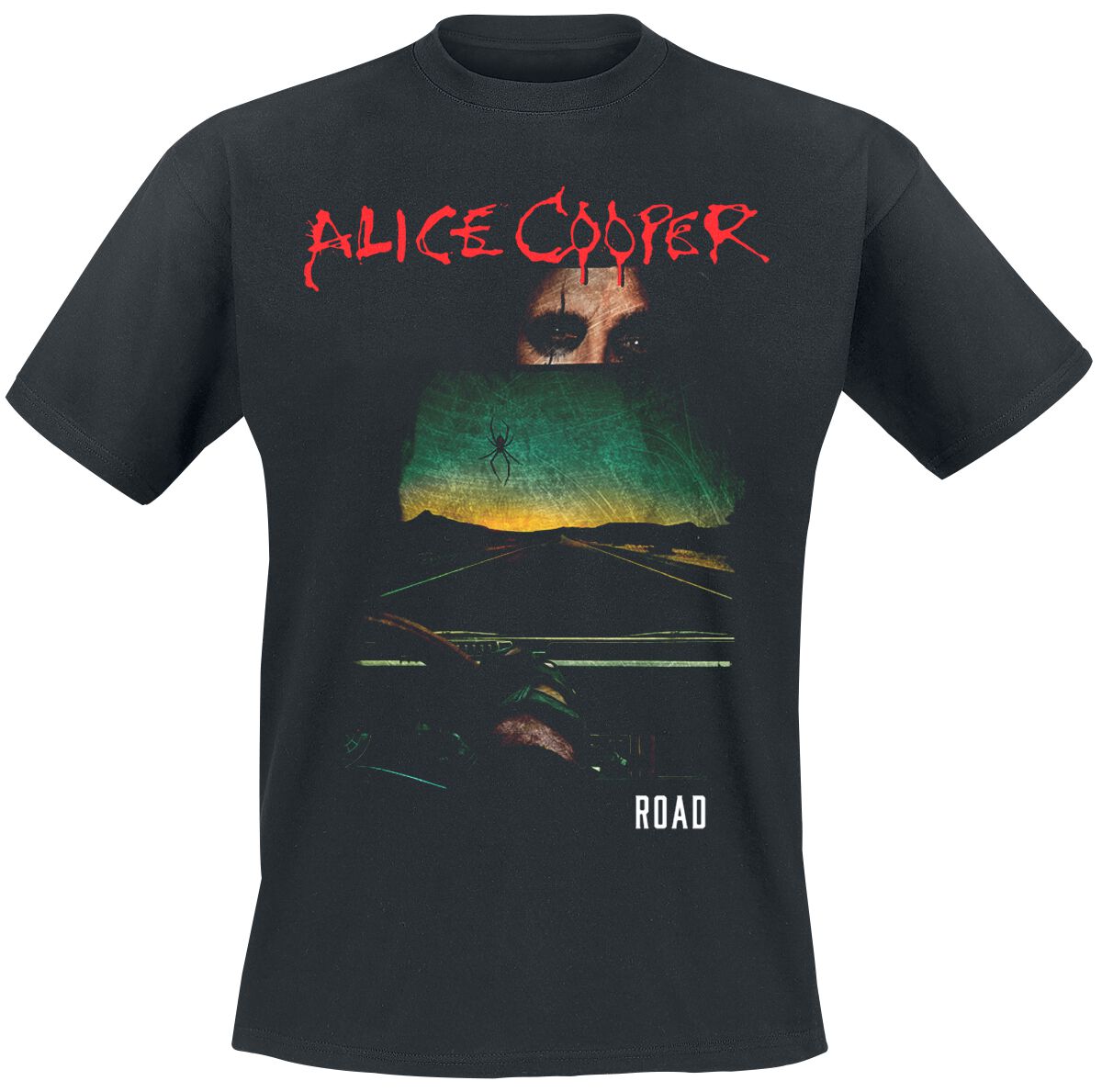 Levně Alice Cooper Road Cover Tracklist Tričko černá