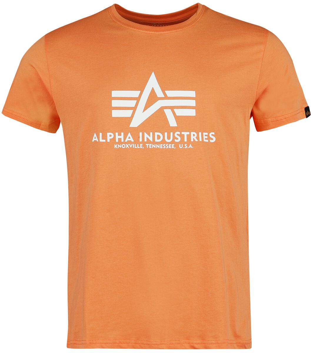 Alpha Industries T-Shirt - Basic T-Shirt - S bis XXL - für Männer - Größe XL - orange