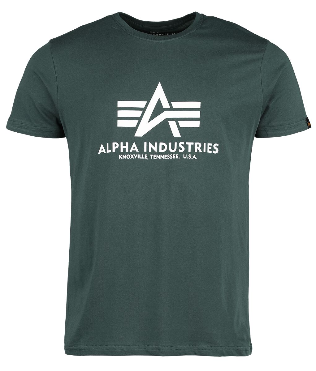 Alpha Industries T-Shirt - Basic T-Shirt - S bis XXL - für Männer - Größe M - grün
