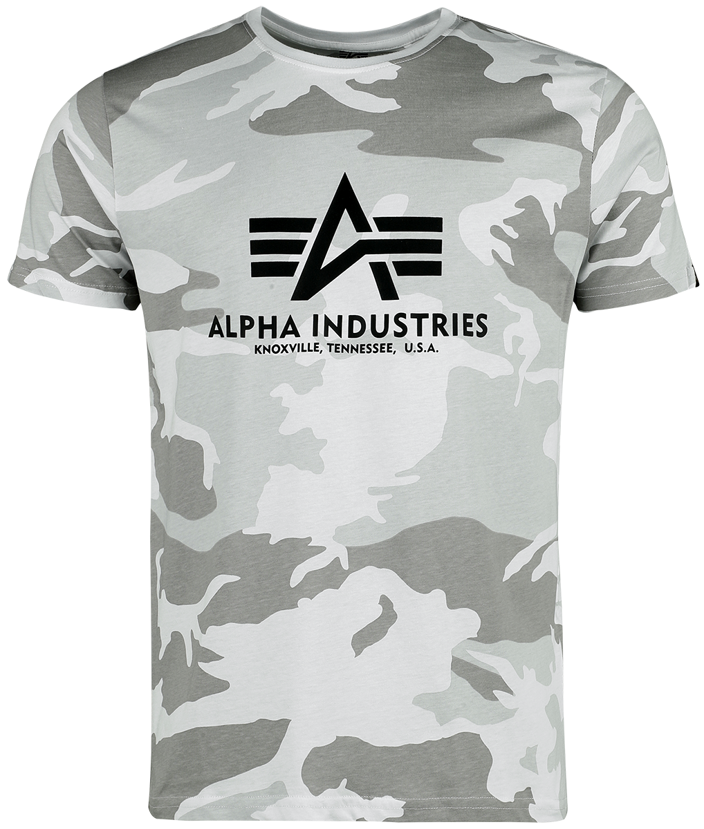 Alpha Industries - Basic T-Shirt Camo - T-Shirt - weiß