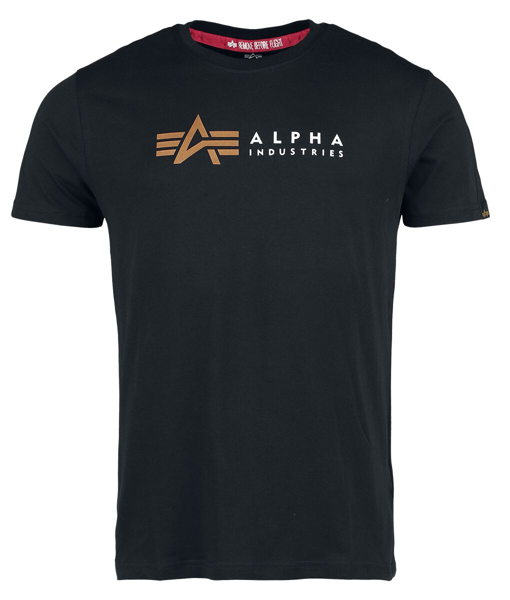 Alpha Industries T-Shirt - Alpha Label T-Shirt - S bis XXL - für Männer - Größe S - schwarz