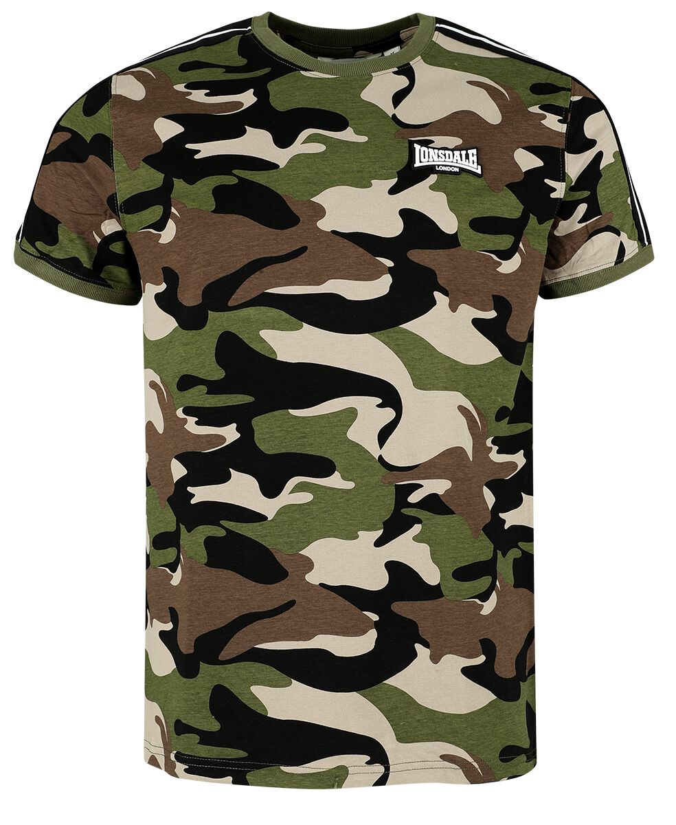 Lonsdale London - Camouflage/Flecktarn T-Shirt - GUNNISTA - S bis XXL - für Männer - Größe XXL - woodland