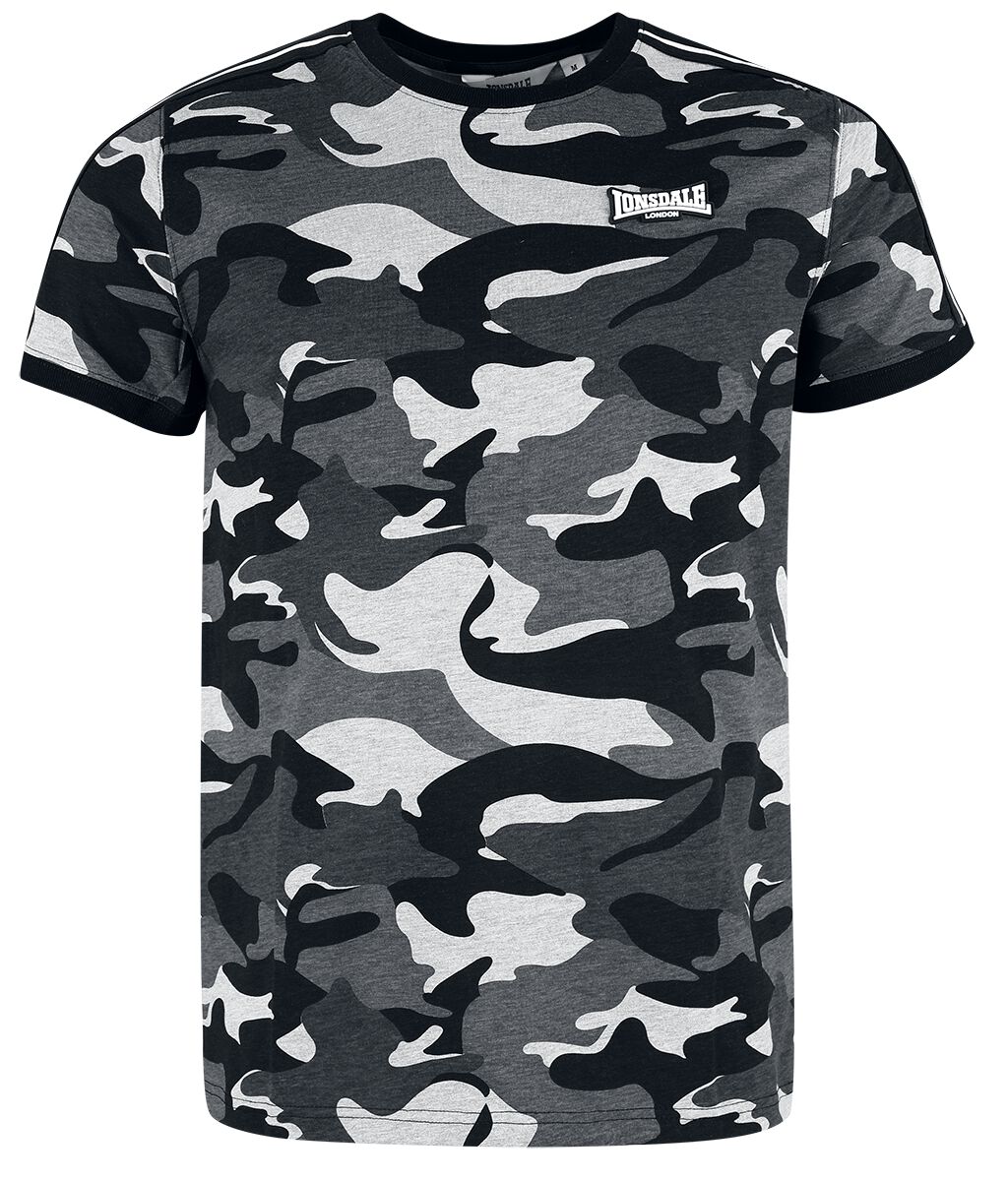 Lonsdale London - Camouflage/Flecktarn T-Shirt - GUNNISTA - S bis XXL - für Männer - Größe S - graucamo