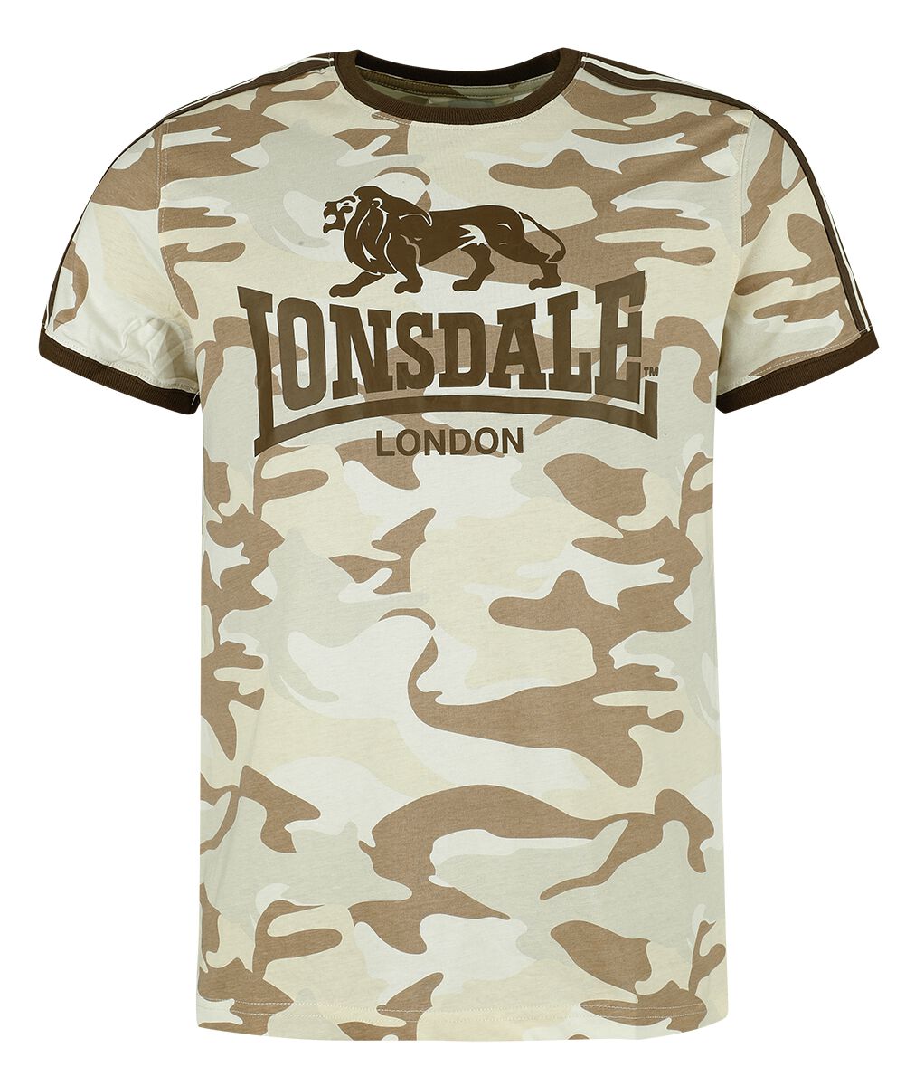 Lonsdale London - Camouflage/Flecktarn T-Shirt - CREGNEASH - S bis XXL - für Männer - Größe S - sandcamo