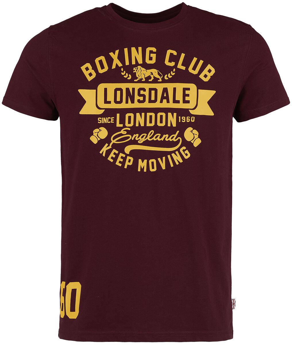 Lonsdale London T-Shirt - GRUTING - S bis XXL - für Männer - Größe S - burgund