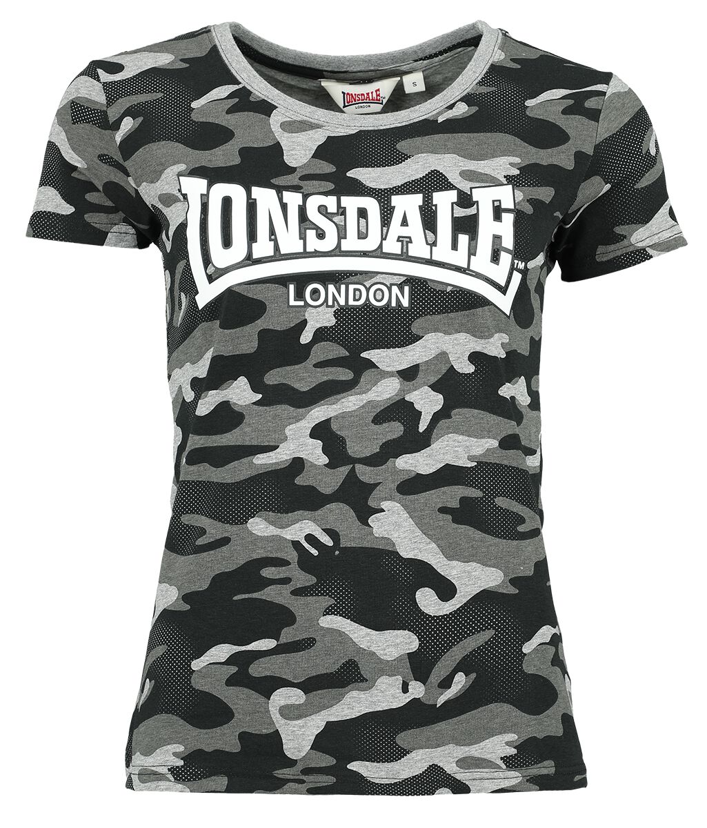 Lonsdale London - Camouflage/Flecktarn T-Shirt - SETTISCARTH - XS bis XXL - für Damen - Größe XL - graucamo