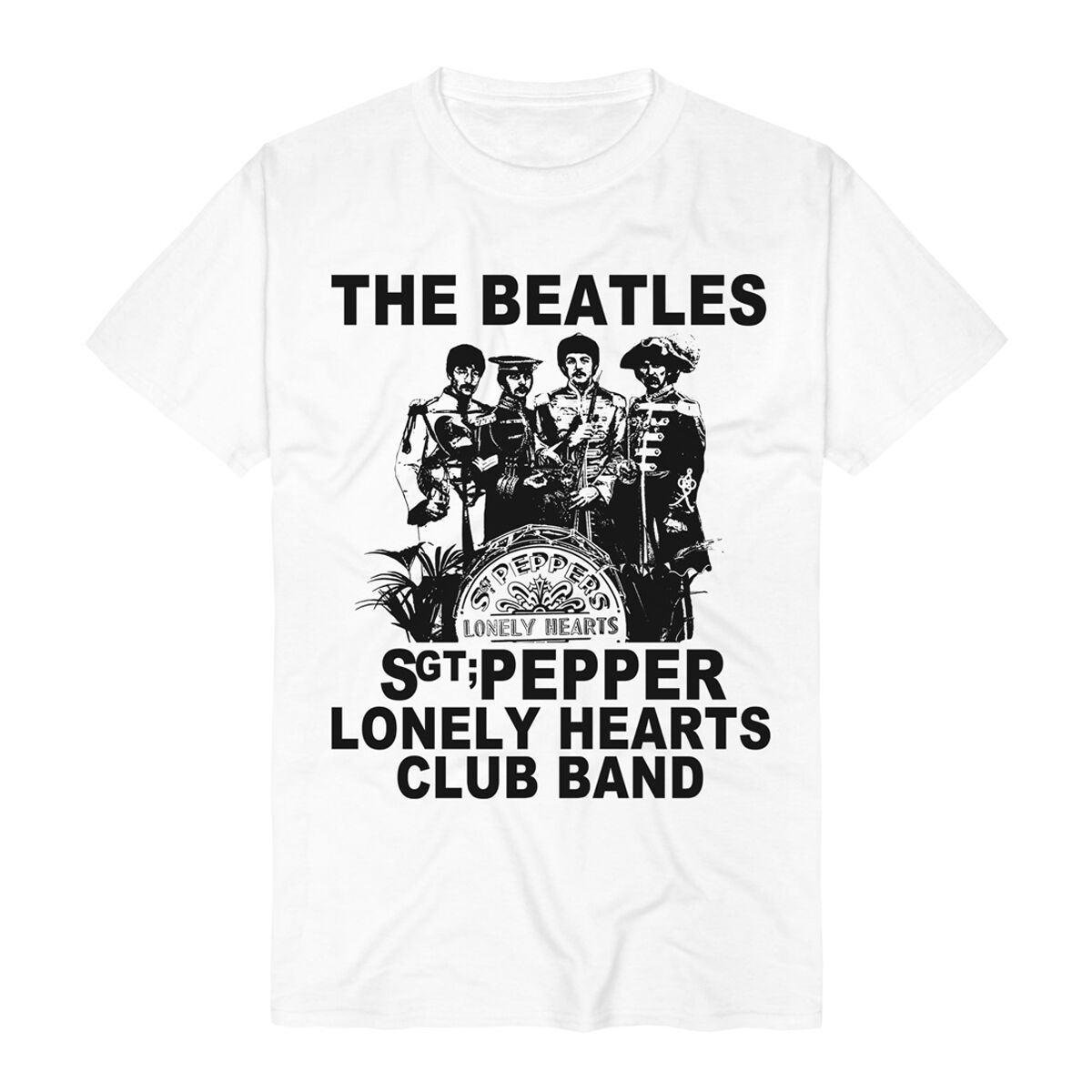 Levně The Beatles Sgt Pepper Tričko bílá