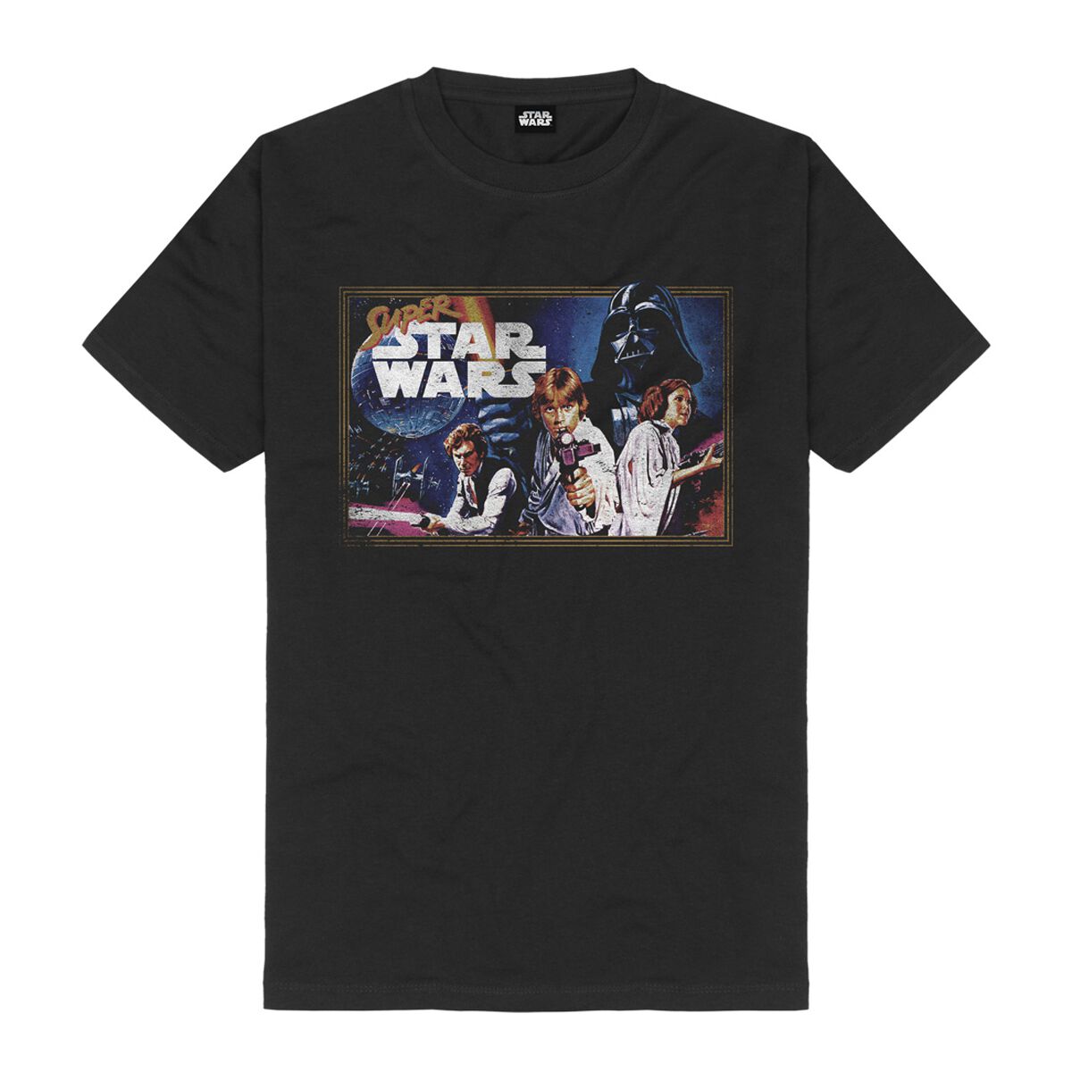 Star Wars T-Shirt - Super Star Wars Game - S bis M - für Männer - Größe M - schwarz  - Lizenzierter Fanartikel