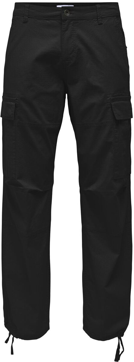 Image of Pantaloni modello cargo di ONLY and SONS - ONSRay Life 0020 ribstop cargo - W29L32 a W34L32 - Uomo - nero
