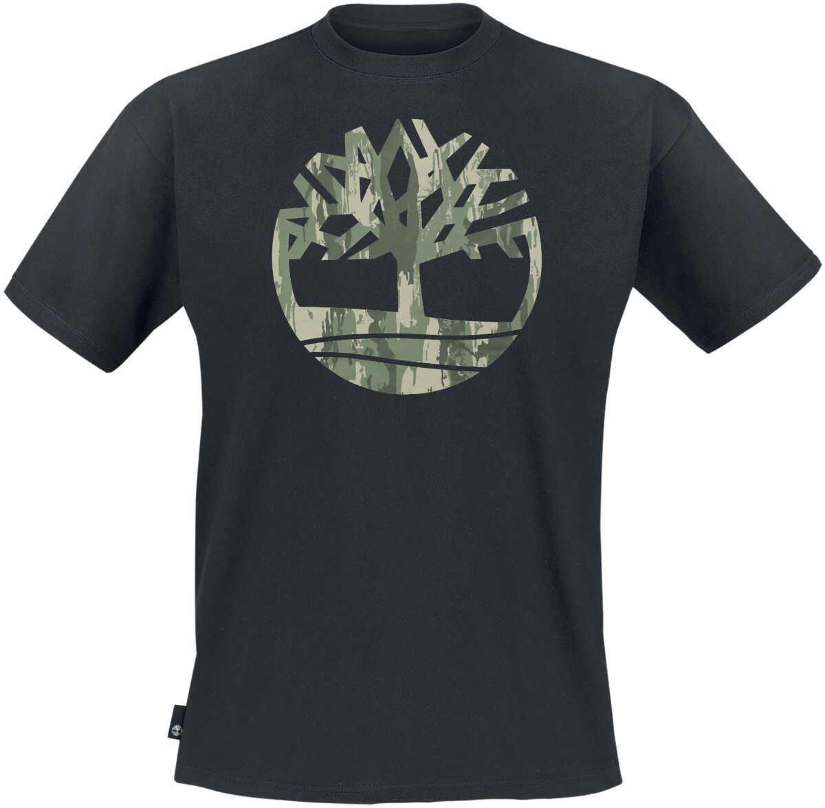 Timberland Kennebec River Camo Tree Logo Short Sleeve Tee T-Shirt schwarz in L