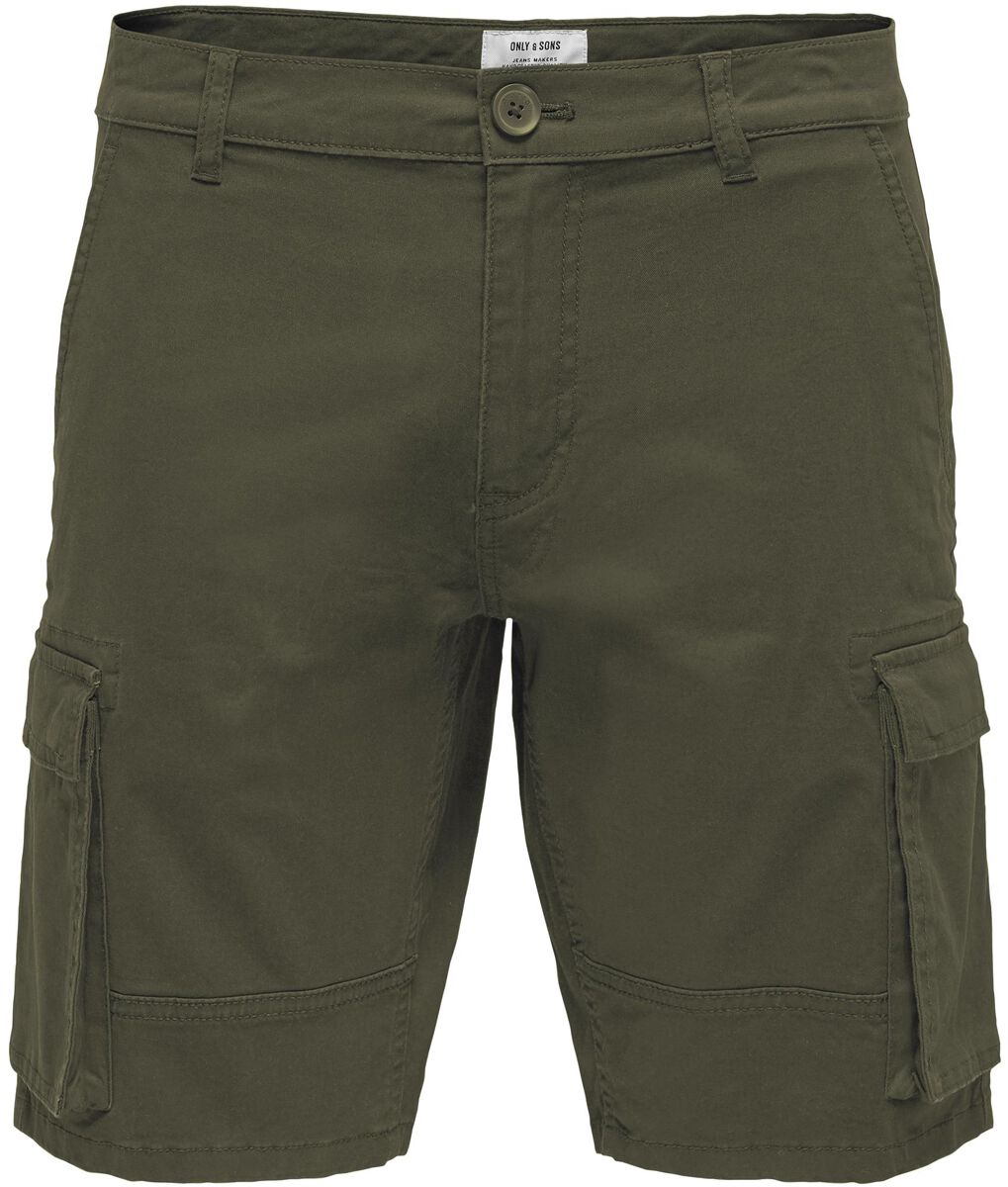 Image of Shorts di ONLY and SONS - ONSCam Stage Cargo Shorts PK 6689 - S a XXL - Uomo - verde oliva