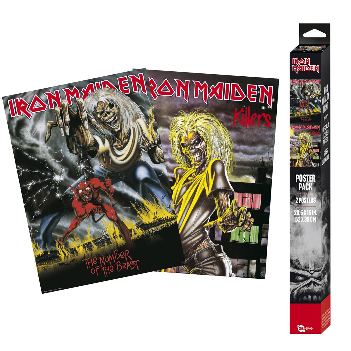 Levně Iron Maiden Set 2 Chibi Posters 52x38 - Killers/Number of the Beast plakát vícebarevný