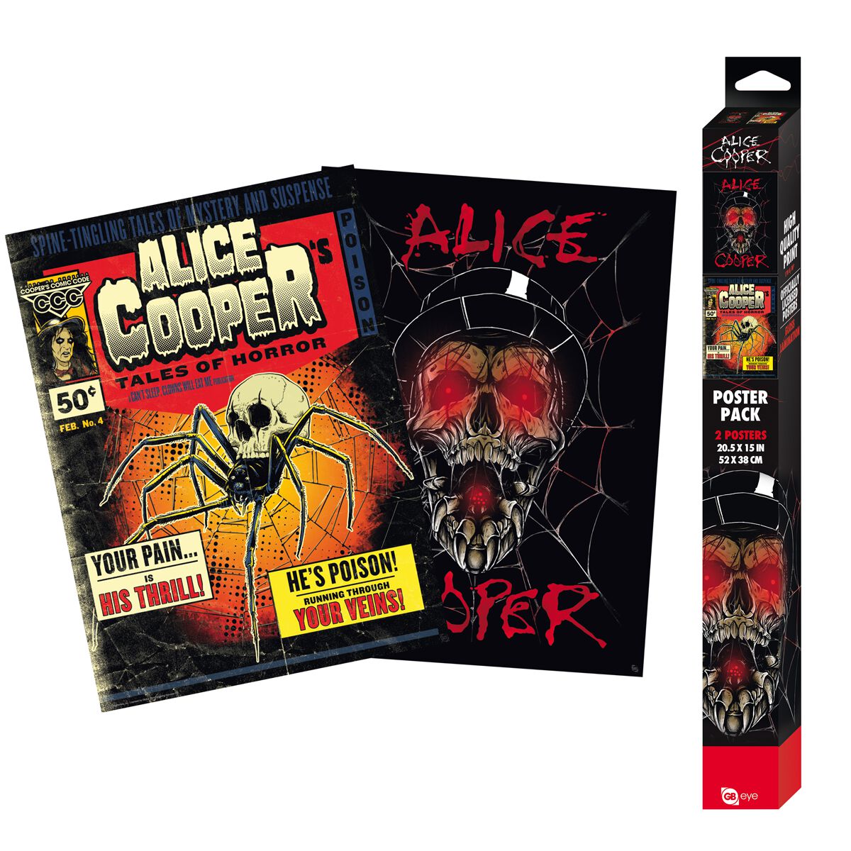 Levně Alice Cooper Set 2 Chibi Posters 52x38 Tales Of Horror / Skull plakát vícebarevný