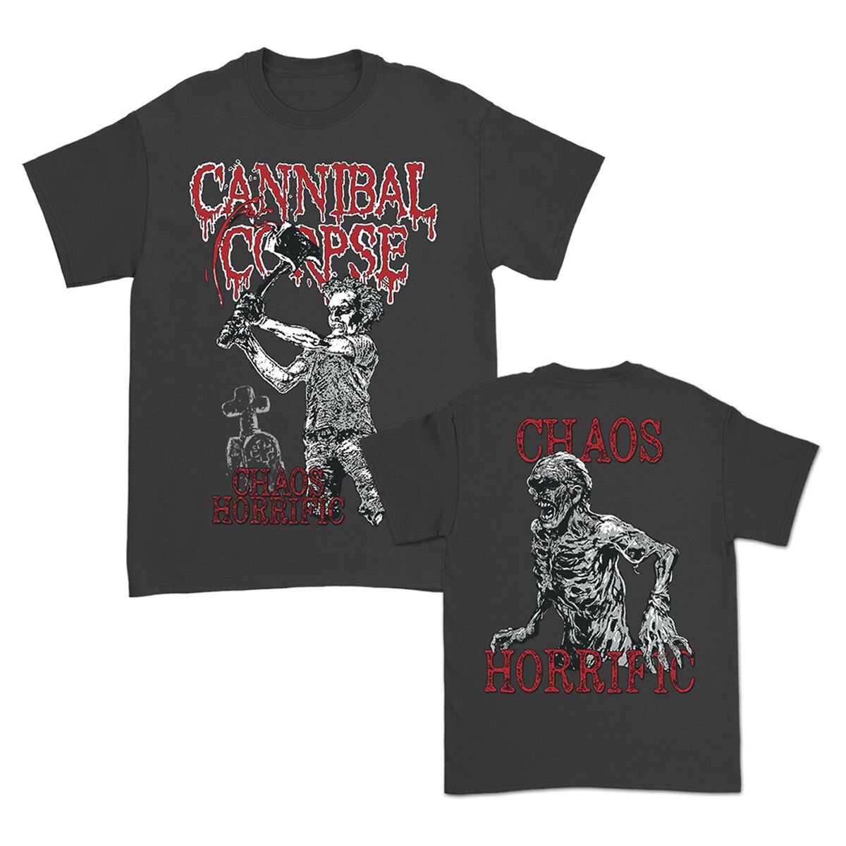 Cannibal Corpse T-Shirt - Chaos Horrific Bootleg - S - für Männer - Größe S - charcoal  - Lizenziertes Merchandise!
