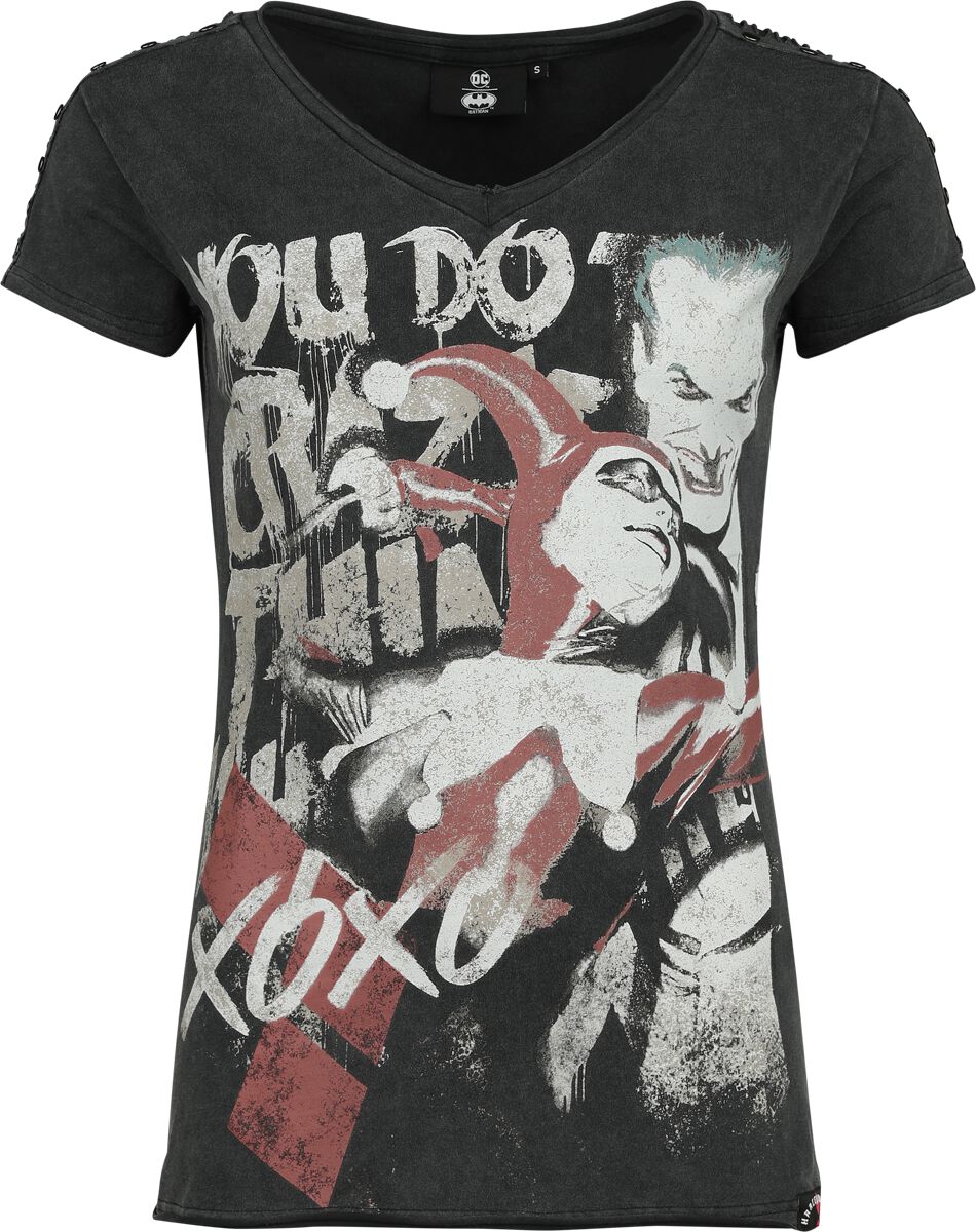 Batman T-Shirt - Harley Quinn & Joker - S bis XXL - für Damen - Größe XL - schwarz  - EMP exklusives Merchandise!
