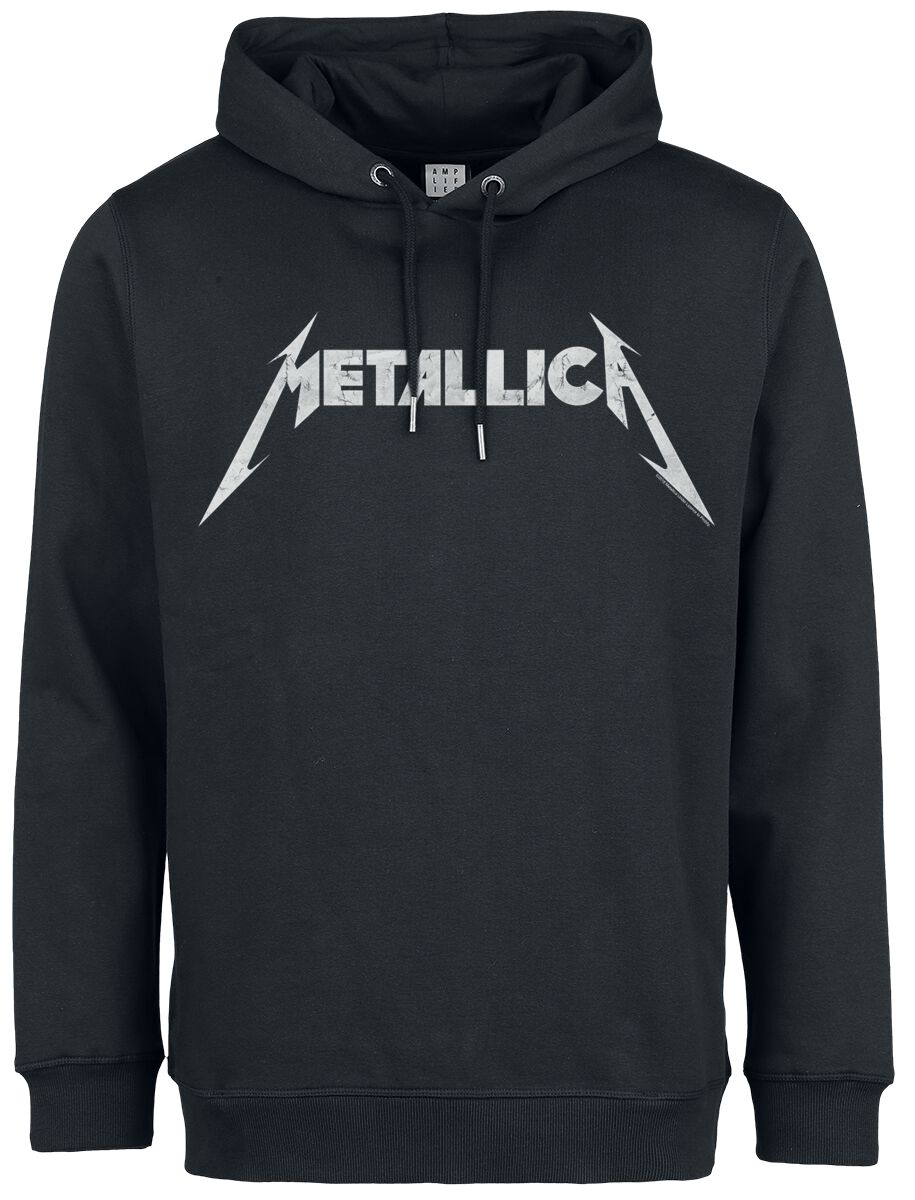 Levně Metallica Amplified Collection - White Logo Mikina s kapucí černá