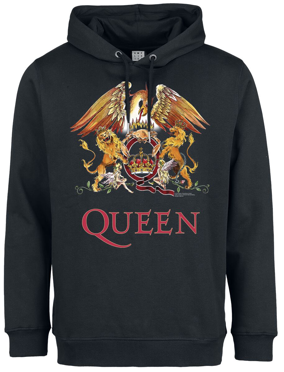 Queen Kapuzenpullover - Amplified Collection - Royal Crest - S bis 3XL - für Männer - Größe XXL - schwarz  - Lizenziertes Merchandise!