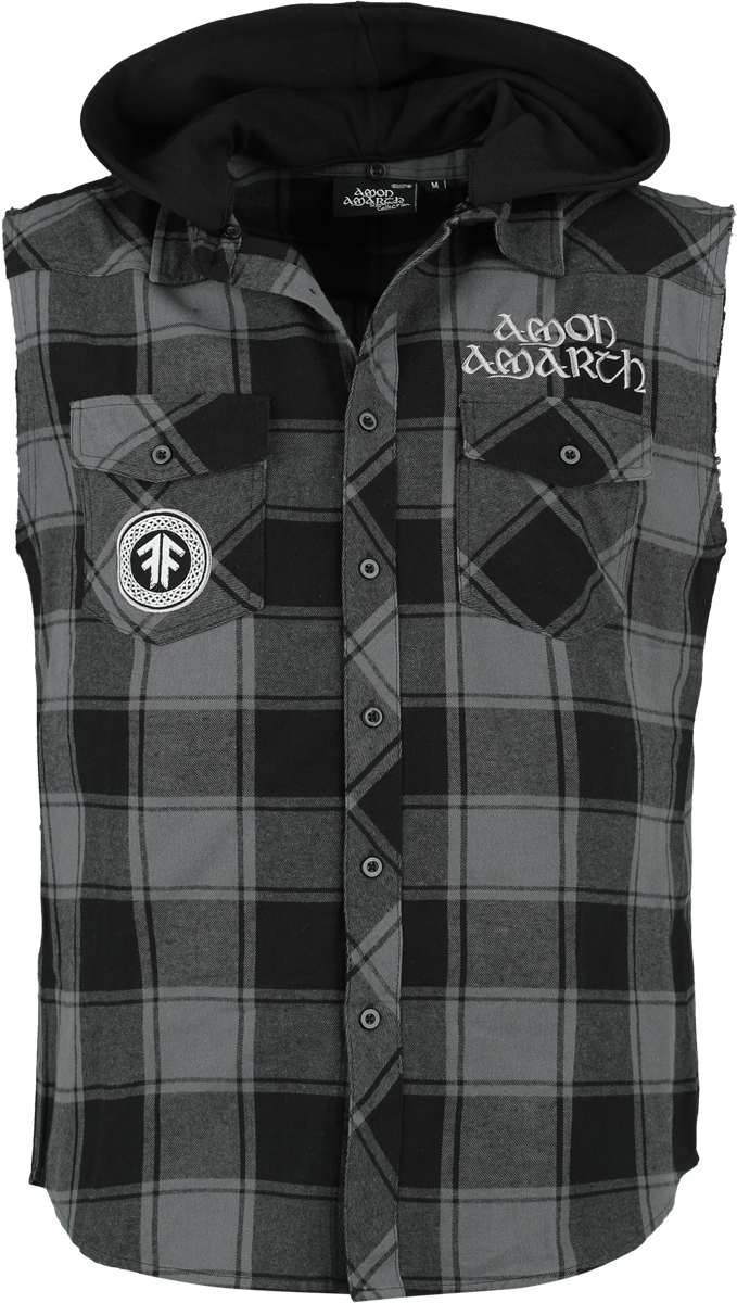 Amon Amarth - EMP Signature Collection - Flanellhemd - schwarz| grau - EMP Exklusiv!