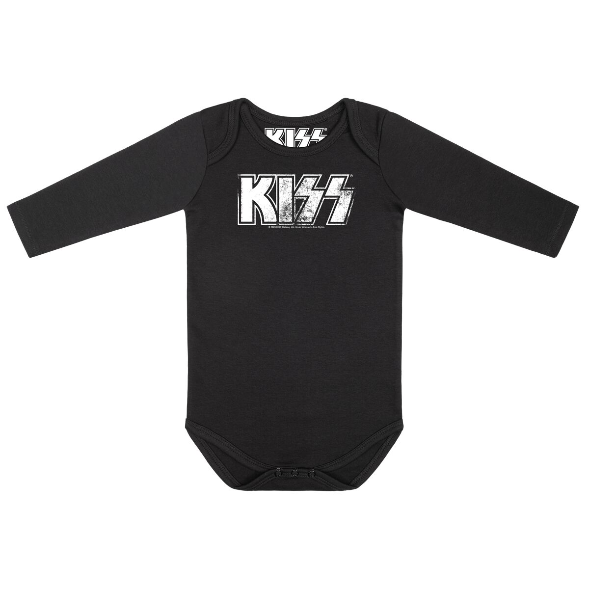 Kiss Body für Babys - Distressed Logo - für Mädchen & Jungen - schwarz  - Lizenziertes Merchandise!