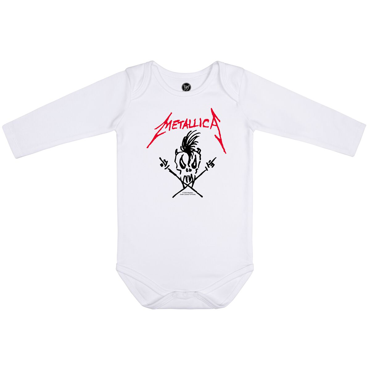 Metallica Body für Neugeborene - Scary Guy - für Mädchen & Jungen - weiß  - Lizenziertes Merchandise!