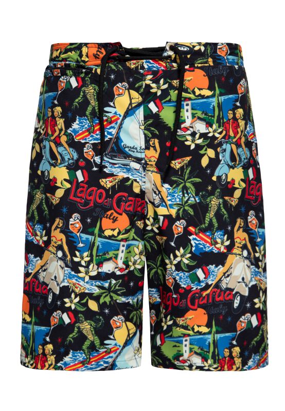 King Kerosin Lake Garda Swim Shorts Badeshort schwarz in XL