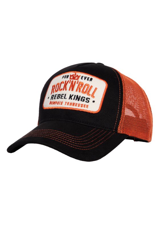 Image of Cappello Rockabilly di King Kerosin - Rebel Kings Trucker Hat - Unisex - nero