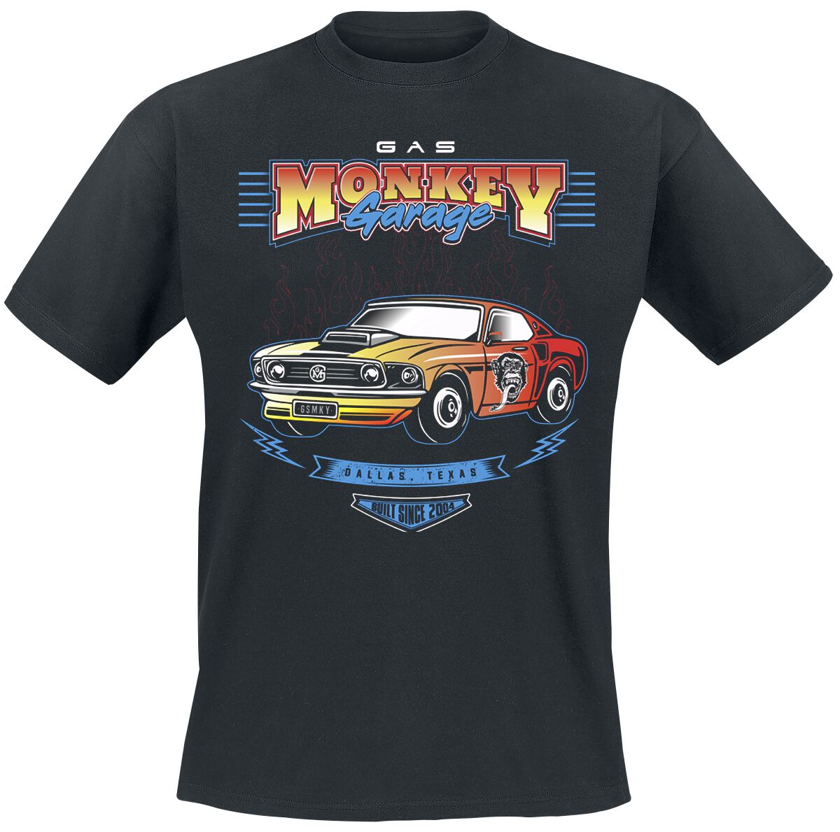 Levně Gas Monkey Garage Driving, 80's Style Tričko černá