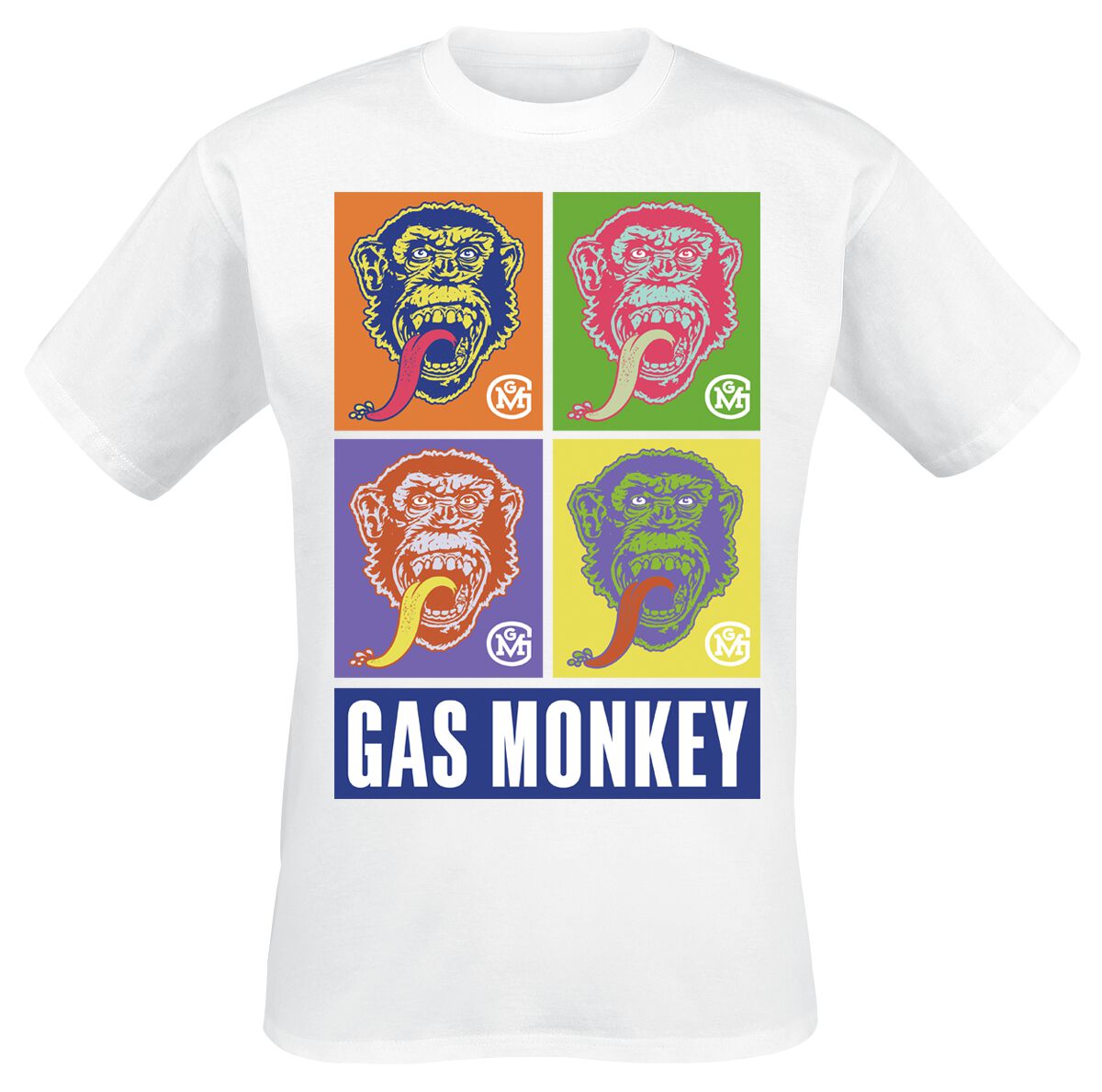 Levně Gas Monkey Garage Warhol Style Tričko bílá