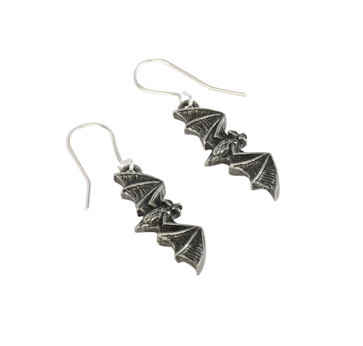 Alchemy Gothic - Gothic Ohrring - Bat Wing - für Damen - schwarz/silberfarben