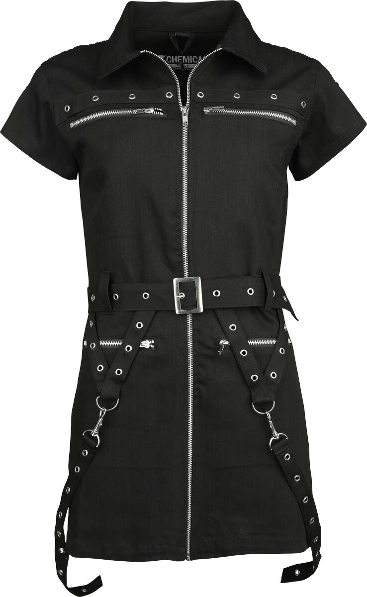 Chemical Black - Gothic Kurzes Kleid - Oakleigh Dress - XS bis XXL - für Damen - Größe M - schwarz