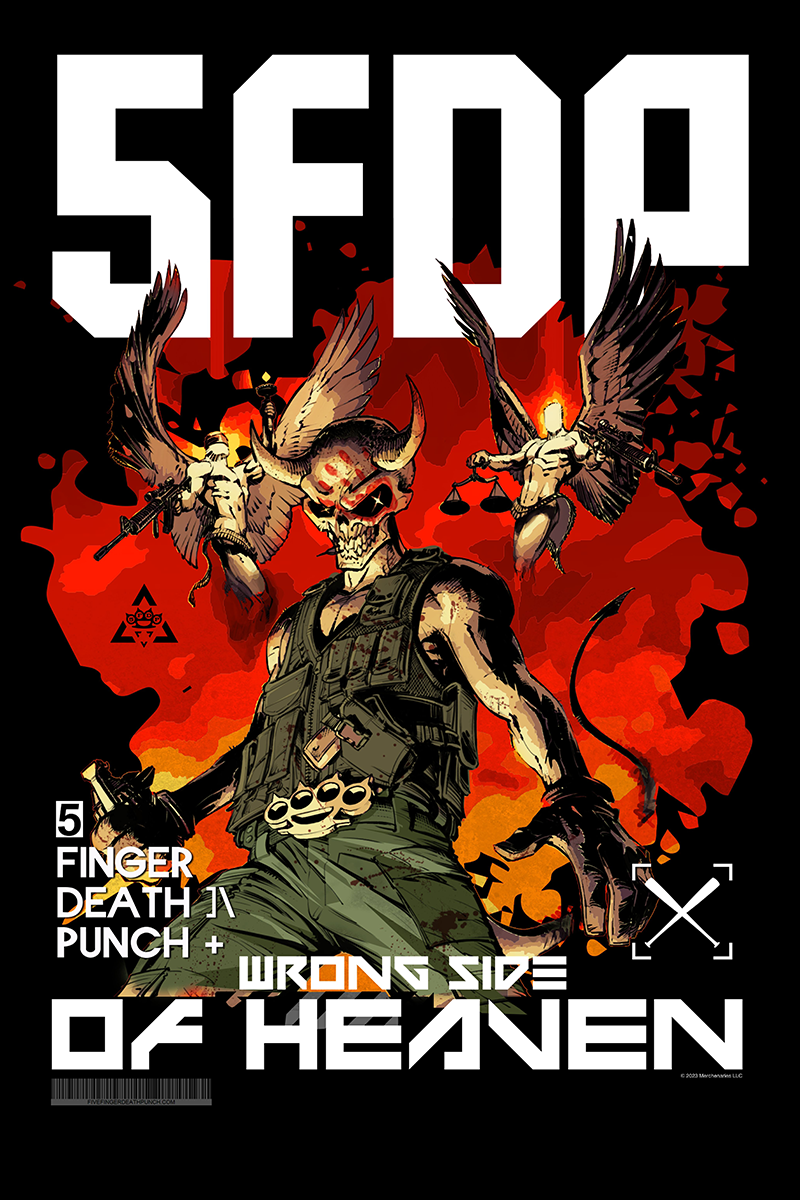 Five Finger Death Punch T-Shirt - Anniversary Wrong Side Of Heaven - S bis 3XL - für Männer - Größe 3XL - schwarz  - Lizenziertes Merchandise!