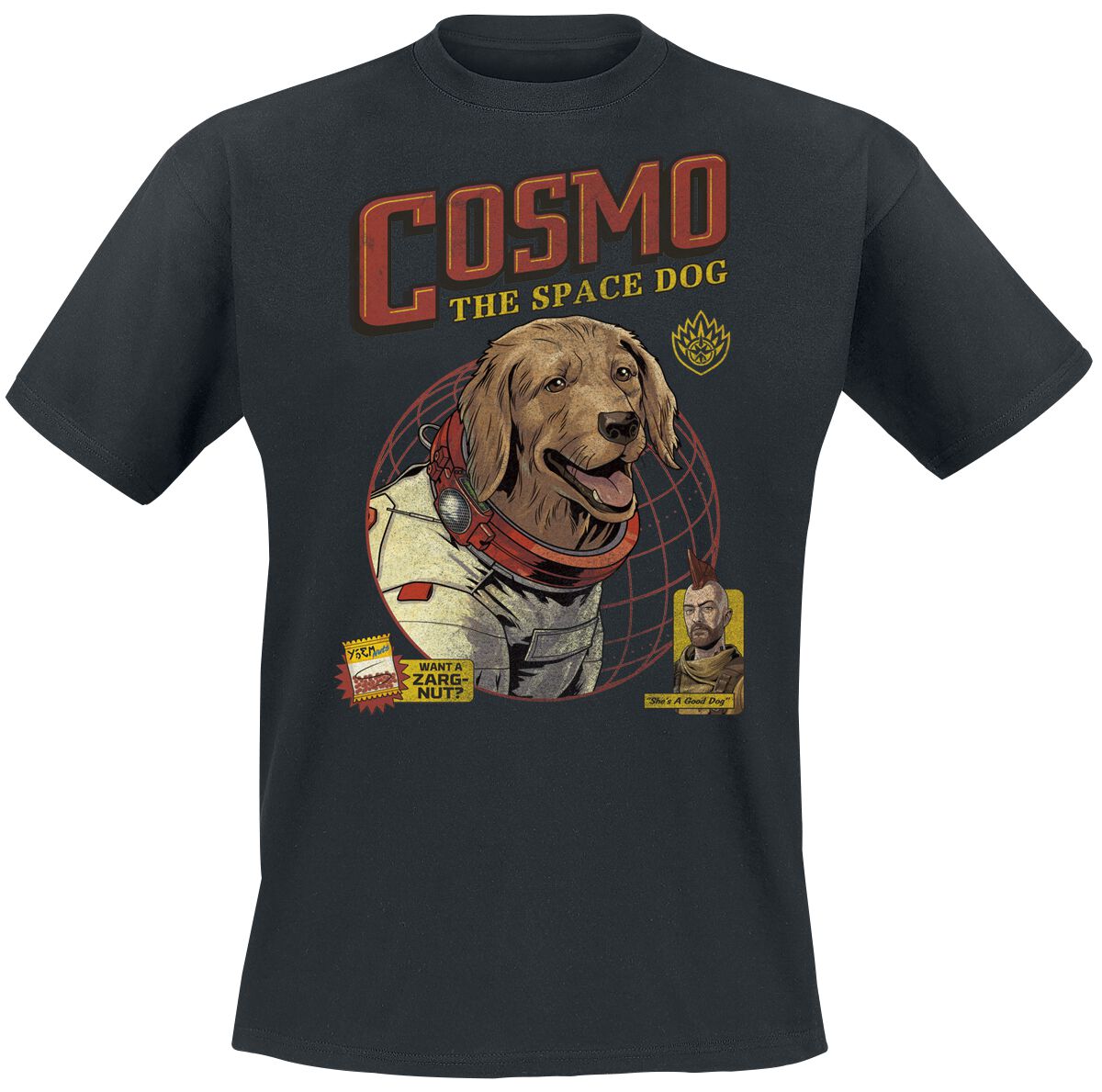 Levně Strážci galaxie Vol. 3 - Cosmo -The Space Dog Tričko černá