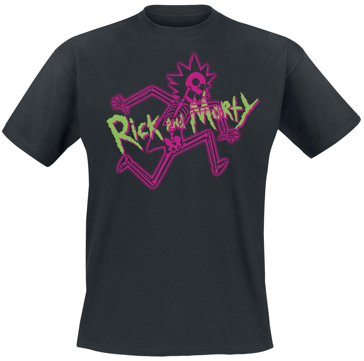 Rick And Morty Rick - Skeleton T-Shirt schwarz in XL