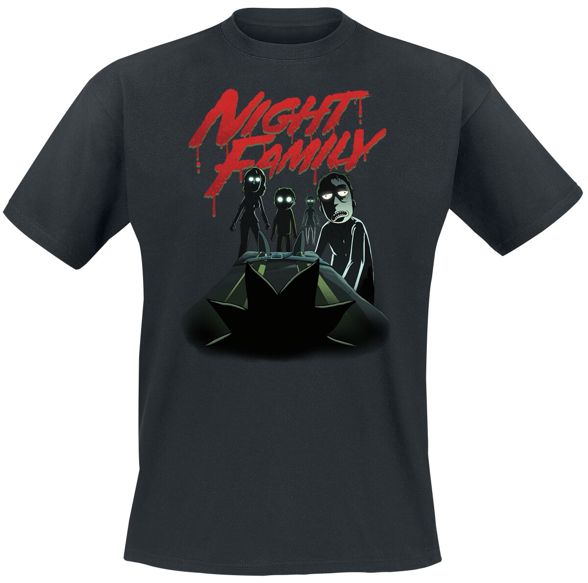 Rick And Morty T-Shirt - Night Family - S bis XXL - für Männer - Größe M - schwarz  - EMP exklusives Merchandise!