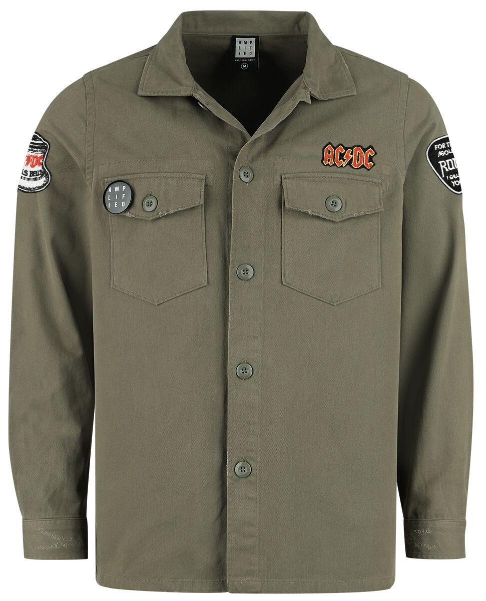 Levně AC/DC ACDC Military Shirt - Shacket Košile khaki