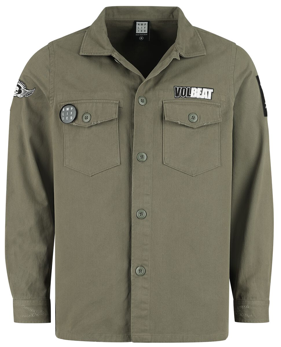 Levně Volbeat Volbeat Military Shirt - Shacket Košile khaki