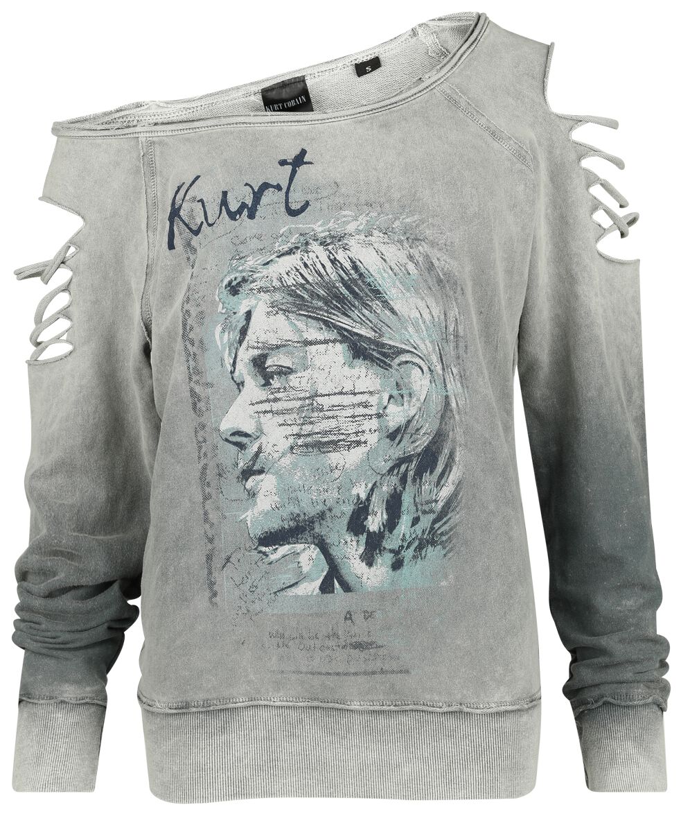 Kurt Cobain Sign Sweatshirt grau in L