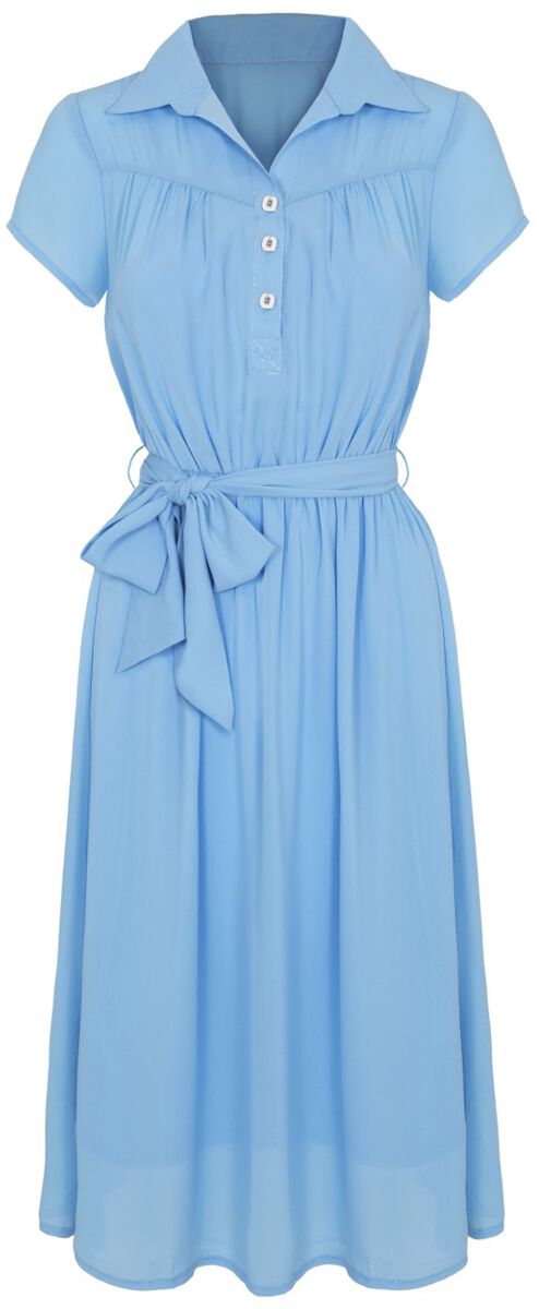 Hell Bunny Pearl Dress Mittellanges Kleid blau in 3XL