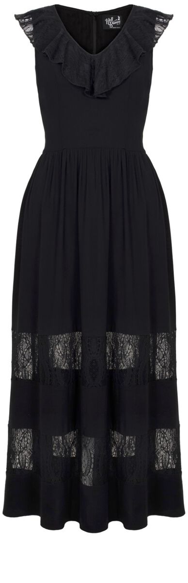 Hell Bunny Kleid lang - Mortem Maxi Dress - XS bis 4XL - für Damen - Größe S - schwarz