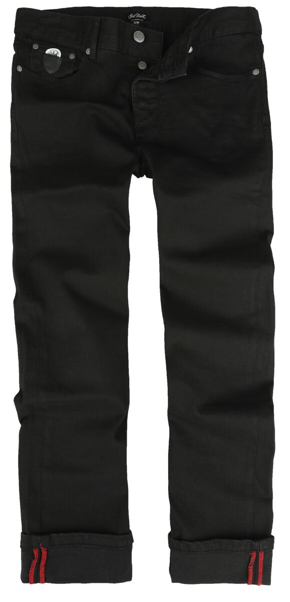 Chet Rock - Rockabilly Jeans - Slim Jim - W30L32 bis W38L34 - für Männer - Größe W36L32 - schwarz