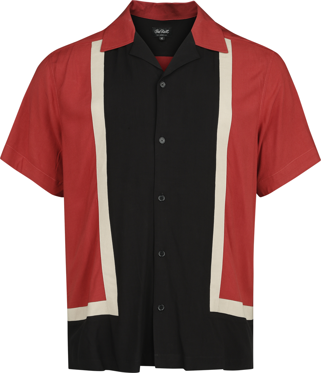 Chet Rock - Walter Bowling Shirt - Kurzarmhemd - rot| schwarz