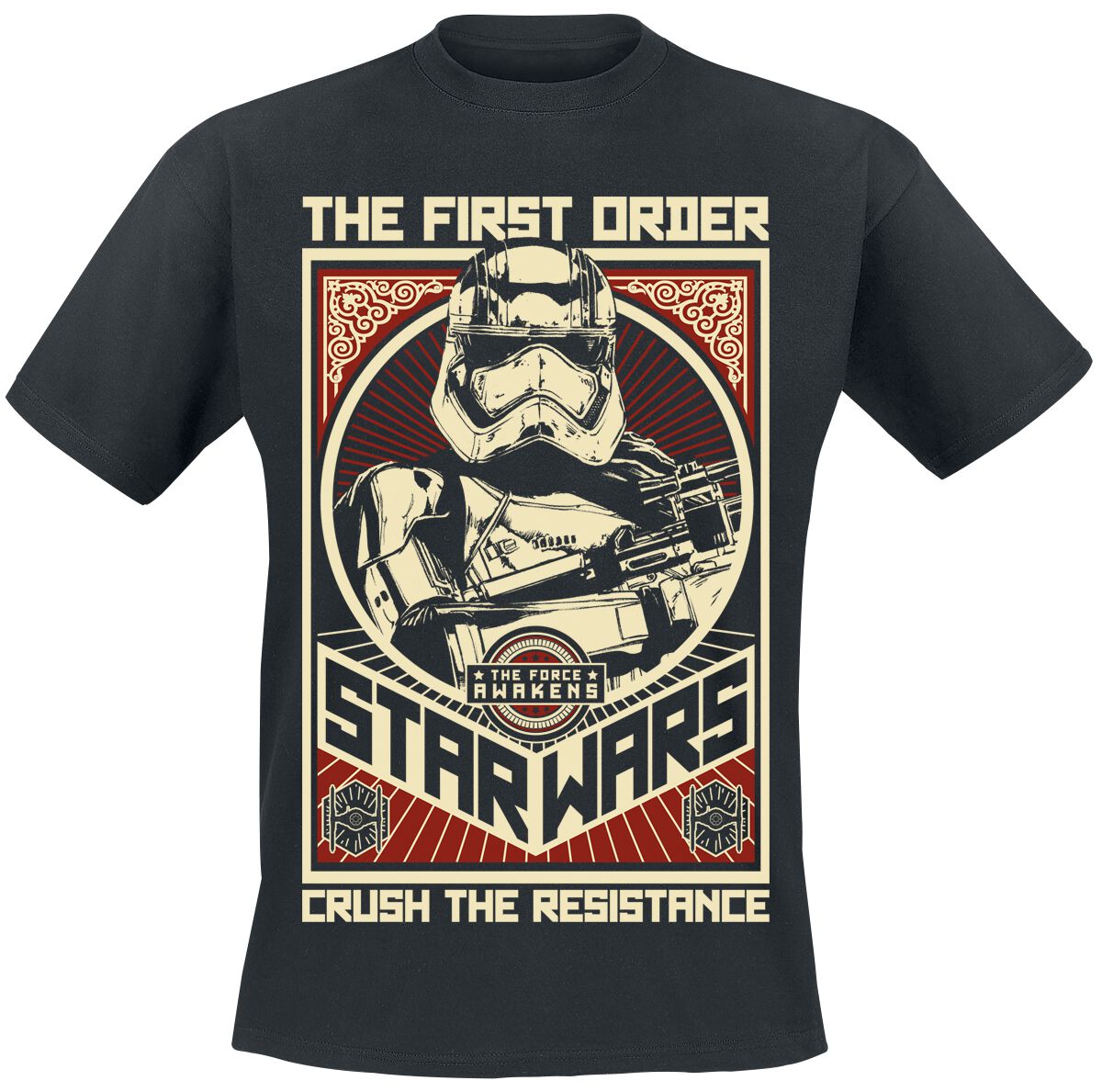 Star Wars T-Shirt - Stormtrooper - Crush The Resistance - S bis XXL - für Männer - Größe XXL - schwarz  - Lizenzierter Fanartikel