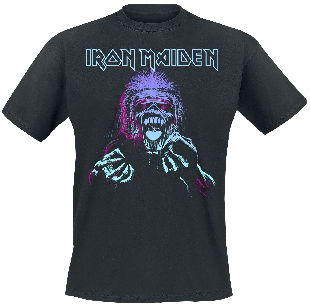 Iron Maiden T-Shirt - Pastel Eddie - S bis 4XL - für Männer - Größe 4XL - schwarz  - Lizenziertes Merchandise!