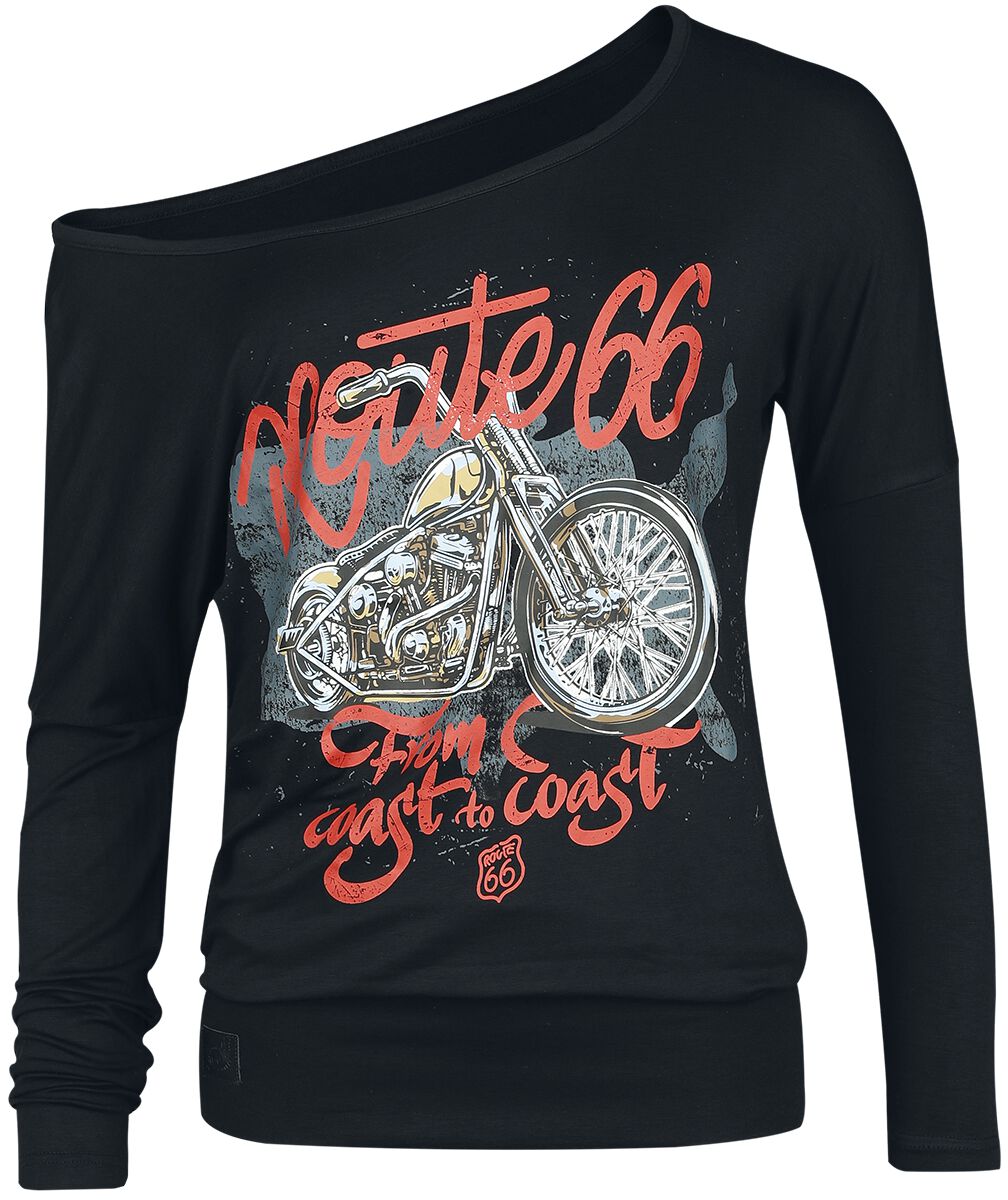 Levně Rock Rebel by EMP Rock Rebel X Route 66 - Longsleeve Dámské tričko s dlouhými rukávy černá